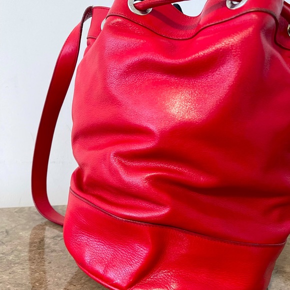 COPY - Authentic Saint Laurent Emmanuelle Zip Red Sheepskin Biker Leather Shoul… - Picture 4 of 5